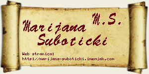 Marijana Subotički vizit kartica